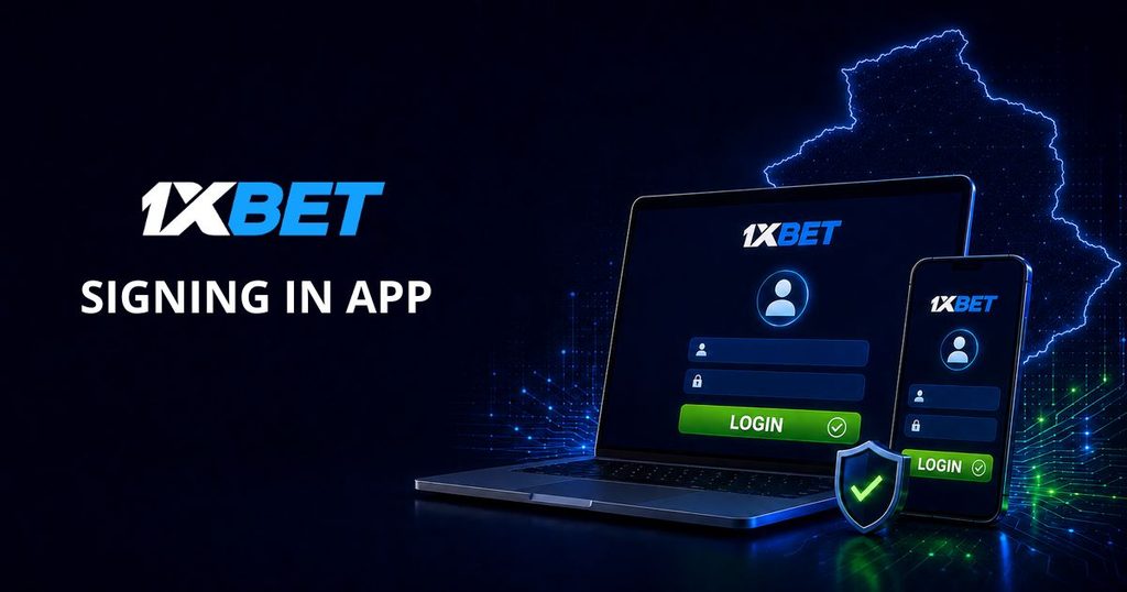 1xBet login interface on laptop and smartphone